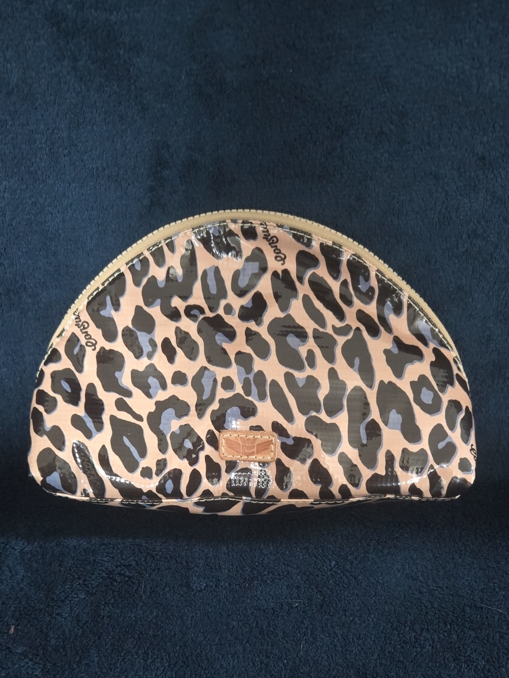 Leopard Print Dome Cosmetic Case in Beige and Black *SOLD OUT ONLINE* - Picture 4 of 12